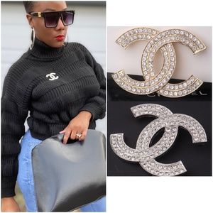 Crystal  Brooch - Silver